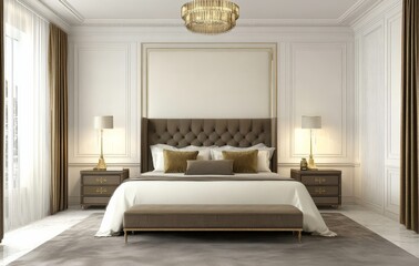 Luxurious neoclassical French bedroom design