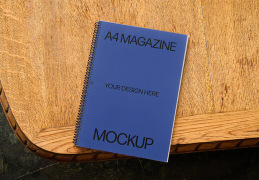 Mockup Of Customizable Vertical Spiral Bound Notebook