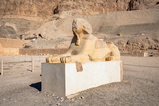 Egypt, hieroglyphs - Mortuary Temple of Hatshepsut in the necropolis Deir el-Bahari of Thebes, Luxor