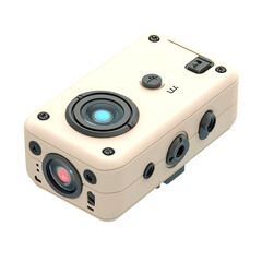 Obraz premium Innovative Gadget for Modern Surveillance and Photography. This miniature device offers advanced imaging technology with a clean, minimalist design, ideal for various applications.