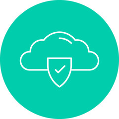Secure Cloud icon single vector illustration
