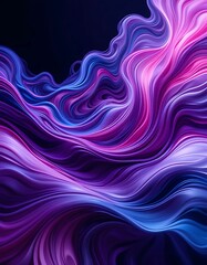 Abstract Purple and Blue Swirling Fluid Design