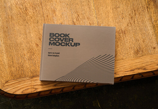 Mockup Of Customizable Horizontal Hardback Book Cover