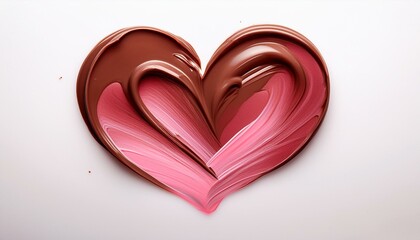 ハート型のチョコレート（茶色、ピンク）