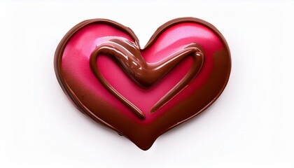 ハート型のチョコレート（茶色、ピンク）