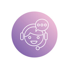 Obraz premium Customer Support icon isolated on a white background. Vector illustration.