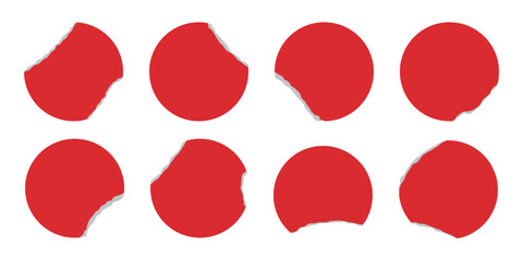 Abstract Red Circles Featuring Unique Cutouts Perfect for Creative and Artistic Designs