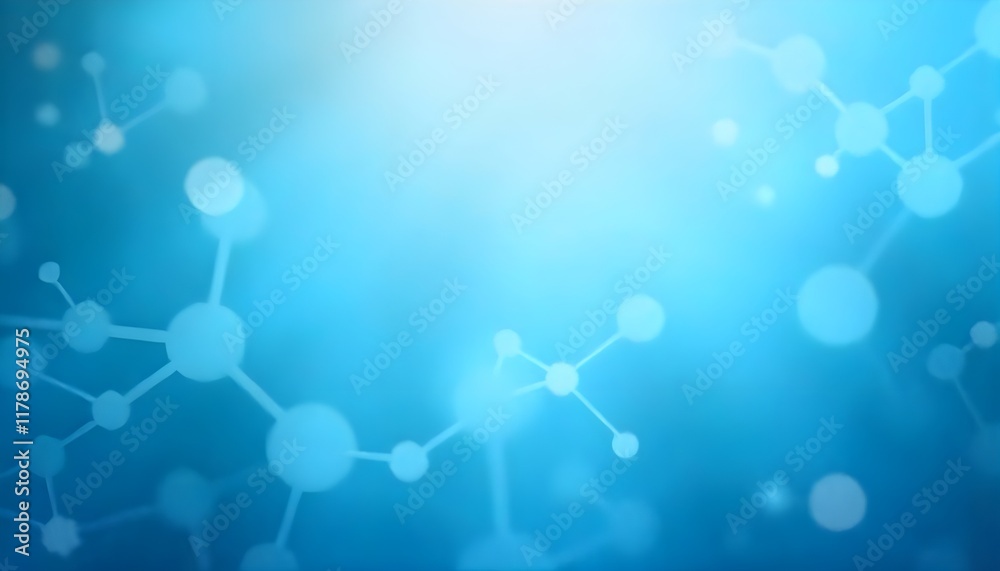 Poster a creative blurry background with soft shades of blue, featuring subtle chemical-inspired patterns a