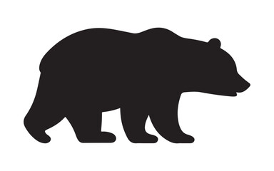 bear silhouette vector art on white background 