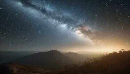 Fototapeta premium Starry Night Sky with Milky Way Galaxy View