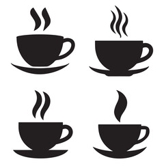 Coffee cup for logo icon set vector on white background 