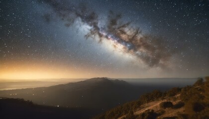 Fototapeta premium Starry Night Sky with Milky Way Galaxy View