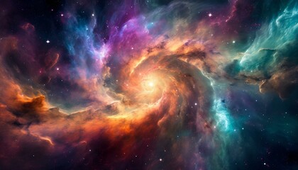 Vibrant Swirling Nebula in Cosmic Space
