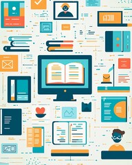 Fototapeta premium Educational Methods for Distance Learning Concepts