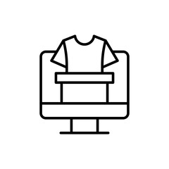 Online clothes donation outline icons, minimalist vector illustration ,simple transparent graphic element .Isolated on white background