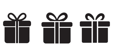gift box icon silhouette vector on white background 