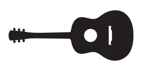 Guitar silhouette vector on white background 