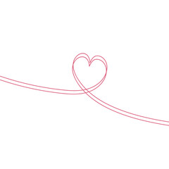 hearts continuous line art vector illustration