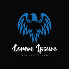 Strong Power Spread Wings Eagle Hawk Falcon Icon Symbol Logo Design