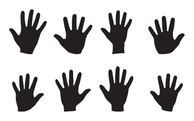 Black Hand Silhouette vector on  a White Background