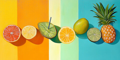 Tropischer Cocktail, Tropische Fr&uuml;chte Mix, Frische Vitamine