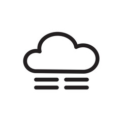 Cloud with raindrops in minimalist design.