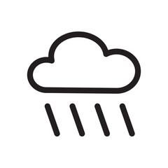 Cloud with raindrops in minimalist design.