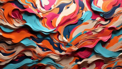 Dynamic Bold Vibrant Abstract Art #2