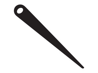 Needle sewing silhouette icon vector on white background 