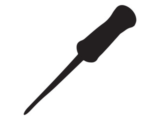 black screwdriver isolated on white background 