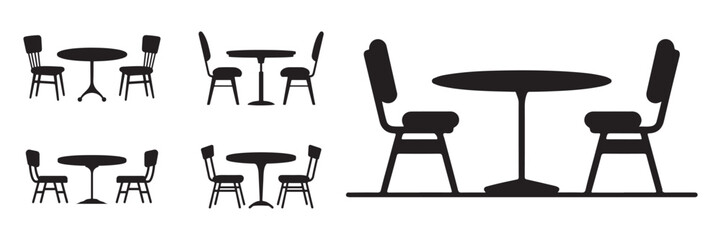 Dining set silhouette vector art 