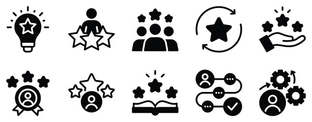 Experience Icon Set Engaging Solid Style Collection for Skills and Expertise