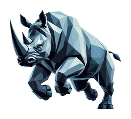 rhinoceros - low poly design style (artwork 2)