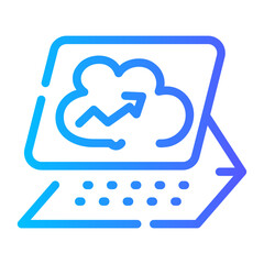 data cloud Line Gradient Icon
