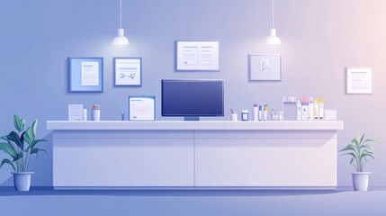 Fototapeta premium Modern clean medical clinic reception area.