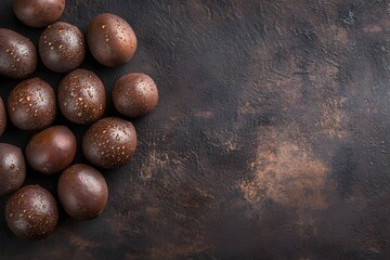 Dark Brown Spheres, Water Droplets, Texture
