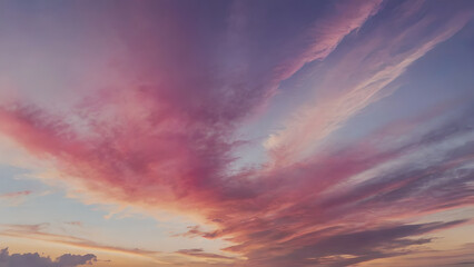 Obraz premium Dramatic cloudscape at sunset, painting the sky with vibrant hues of orange, red, and yellow