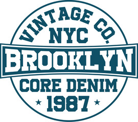 New York college vector label and print design for t-shirt Basketball graphic College Brooklyn typography Vector	