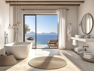 Stunning 3D representation of a Mediterranean bathroom design