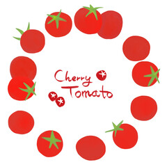 ミニトマトの文字入り丸フレーム