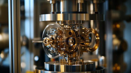Quantum Computing Hardware: Close-up of a Dilution Refrigerator