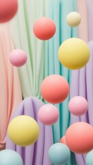 Soft pastel 3D spheres abstract background