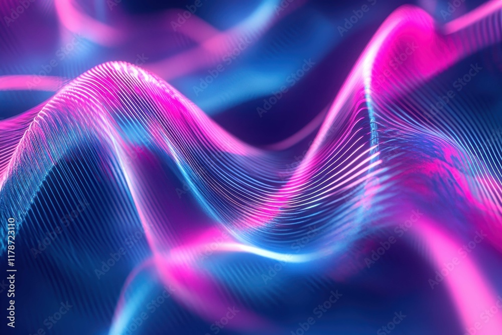 Wall mural colorful abstract waves create a mesmerizing flow of light and energy in a digital artwork from a cl