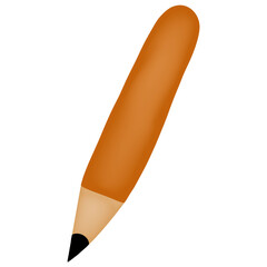 brown pencil isolated on white background
