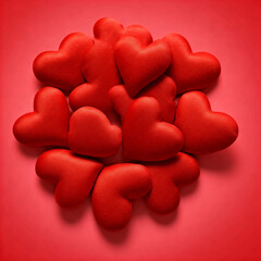 Obraz premium red heart shape. Valentine Red Hearts. valentine celebration with red love icon.