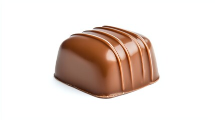 Obraz premium A smooth, brown chocolate piece with a glossy finish, showcasing a unique shape and texture.