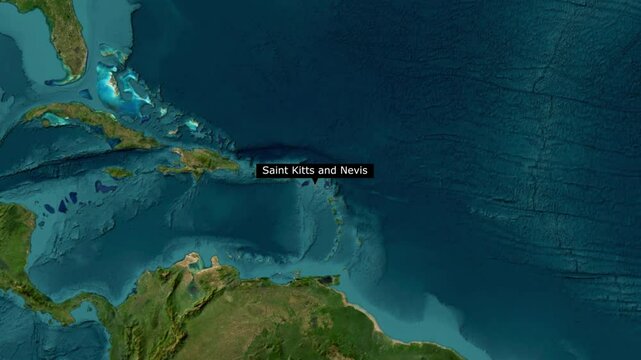 Saint Kitts and Nevis Map Zooming In. Exploring the Details of the Saint Kitts and Nevis Map