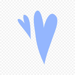 Doodle hand drawn heart drawing on white background