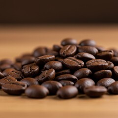 Coffee beans table cup on restaurent coffee machine splash smoke Cappuccino art