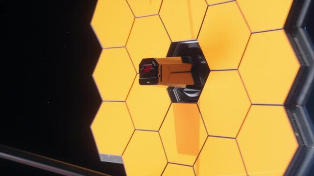 The James Webb space telescope on the background of a planet. The concept of space research
